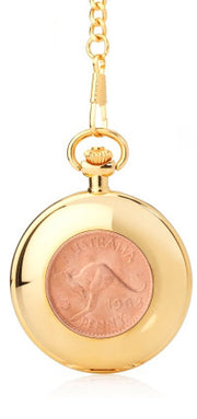 Coinwatch Pocket Watch Australian Kangaroo Penny 1956 - The Trading Stables