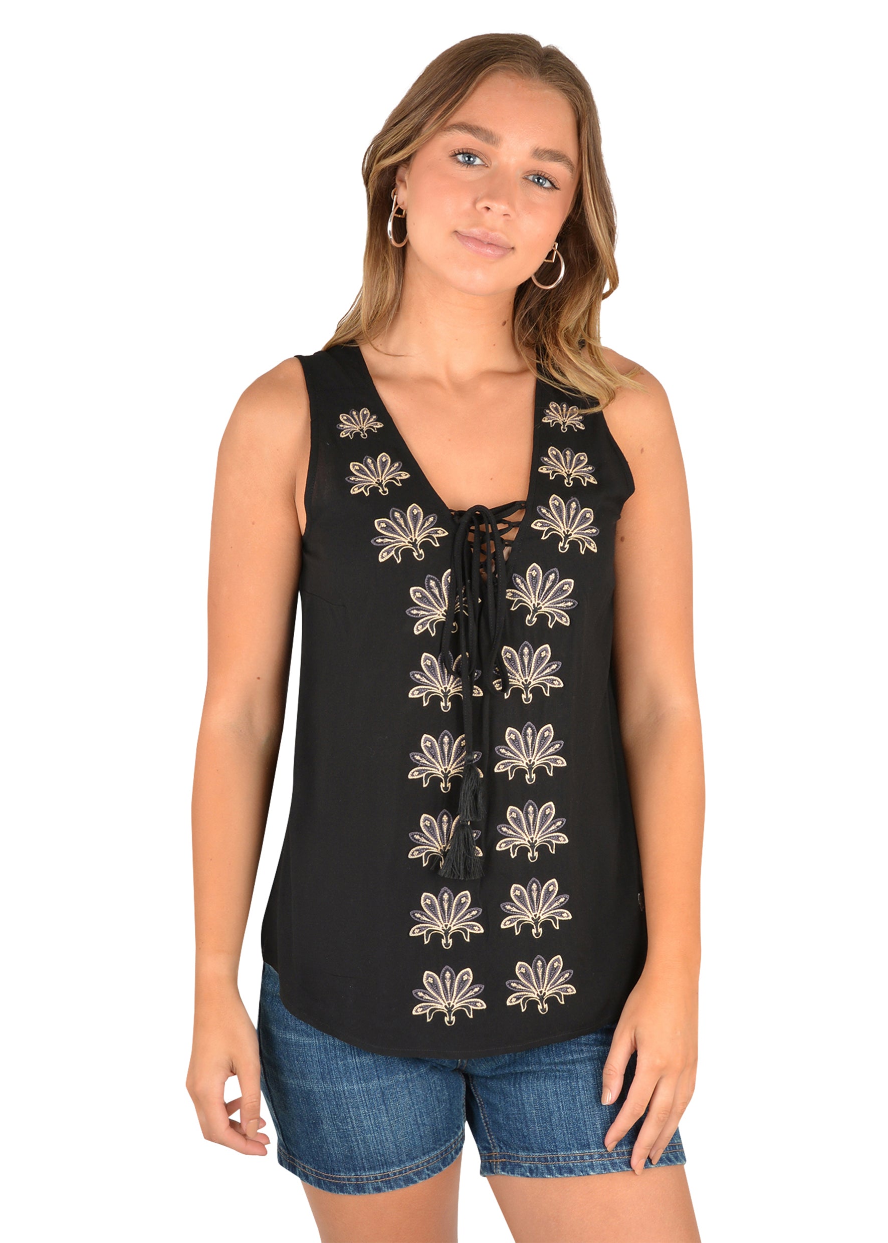 Women's Rosalie Woven Tank - The Trading Stables