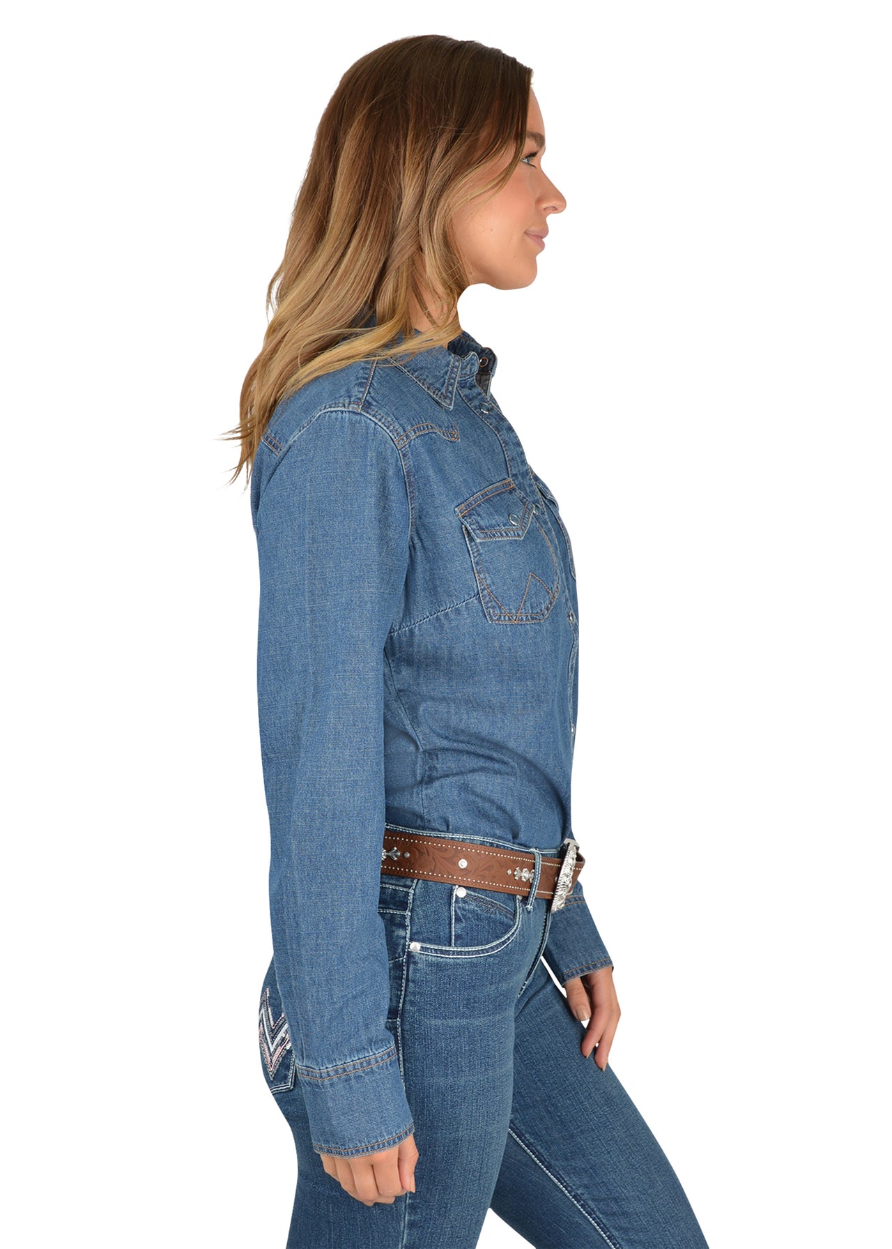 Wrangler Womens Jay Denim Western Shirt - The Trading Stables