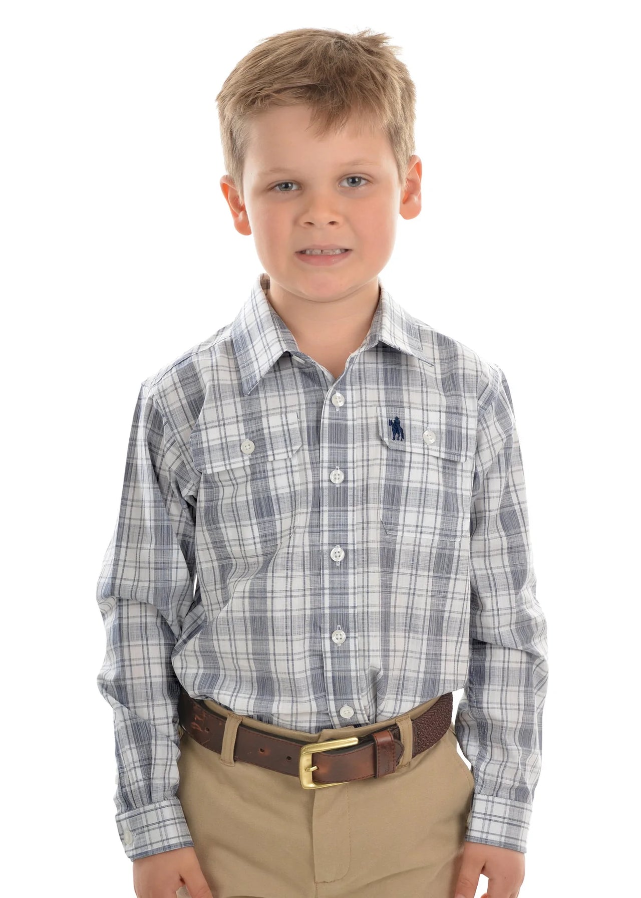 Boys Andrew Check L/S Shirt - The Trading Stables